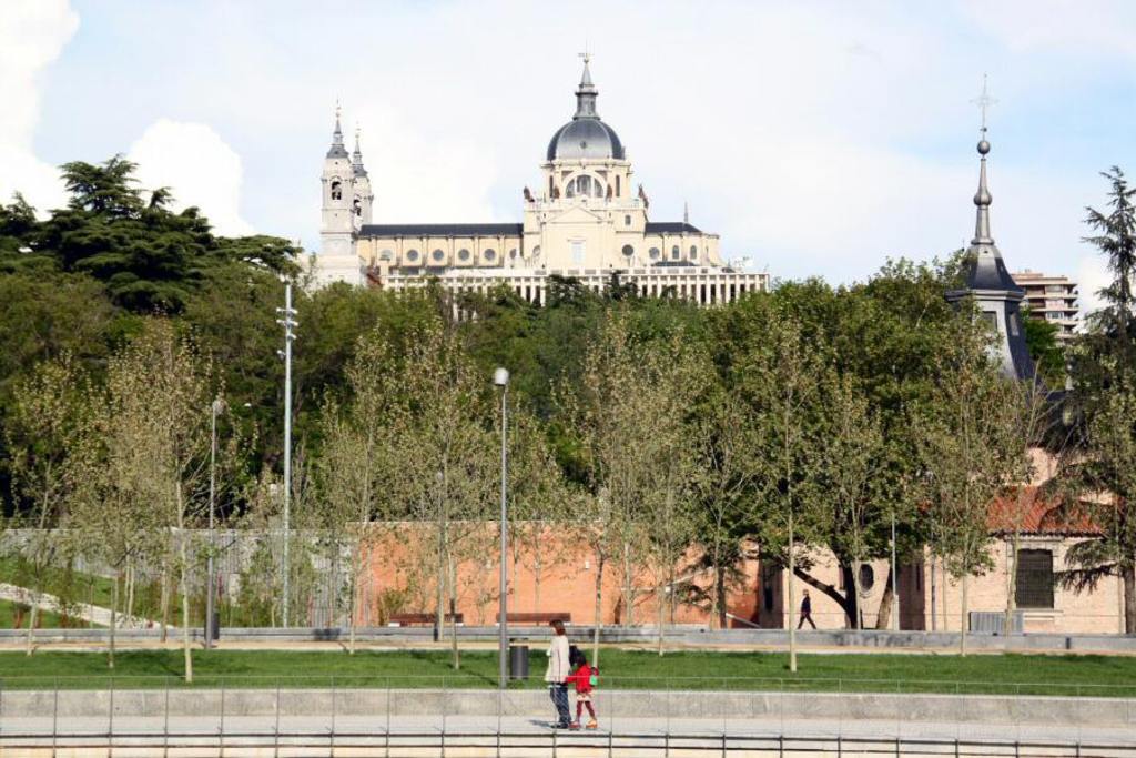 Cathedral of La Almudena from the river 