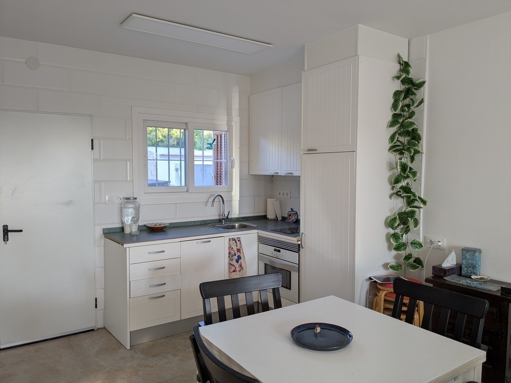 kitchen and living area