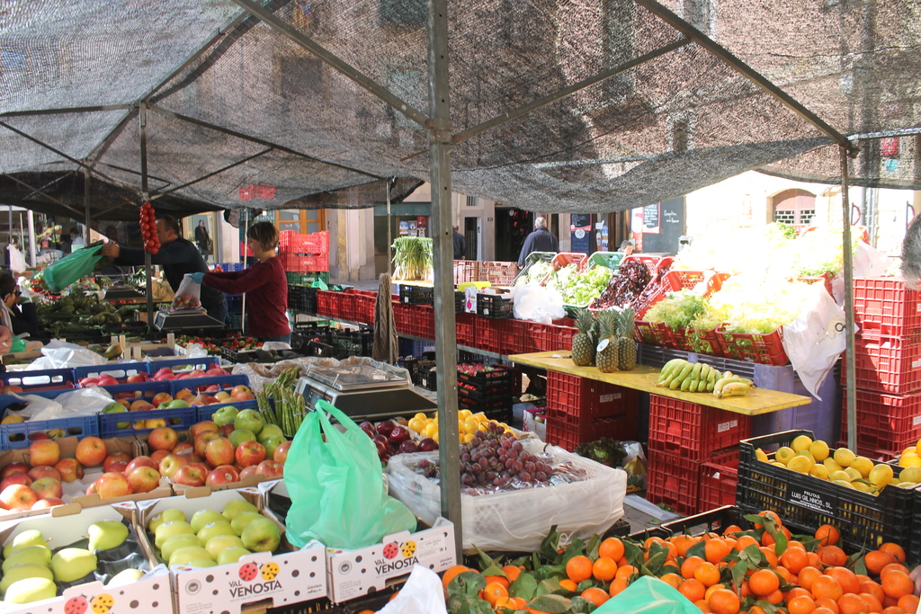 fruits and vegetables market in the old town