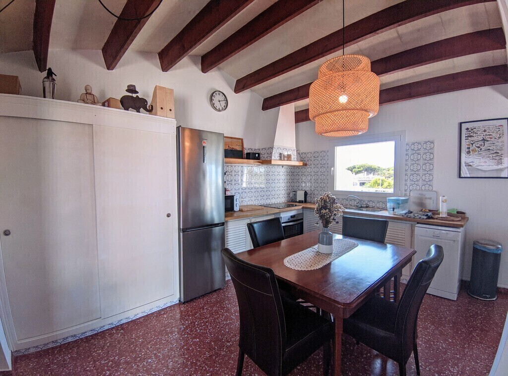 Living room and kitchen are on the first floor