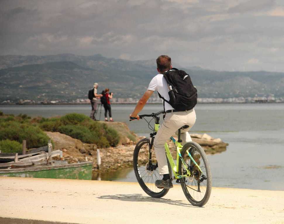 Long cycling lanes. Flat land, no hills. Surrounded by lagoons and birds like flamingos