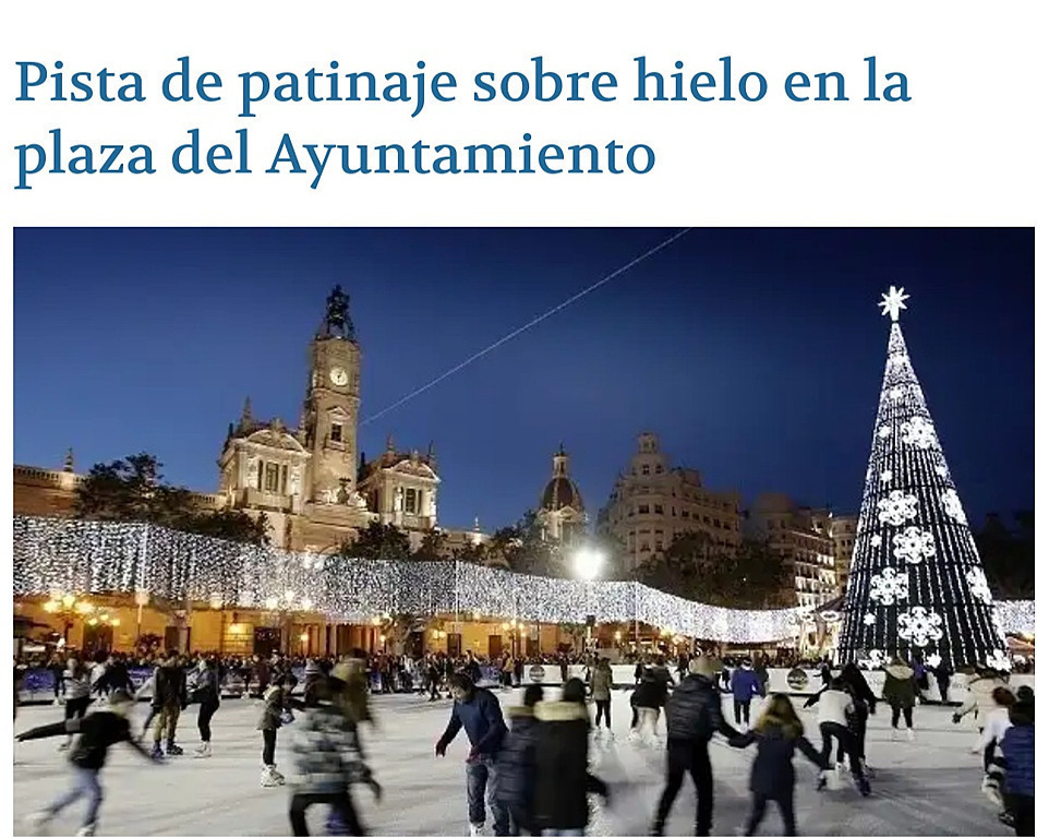 Skating ring in Town Hall in Christmas