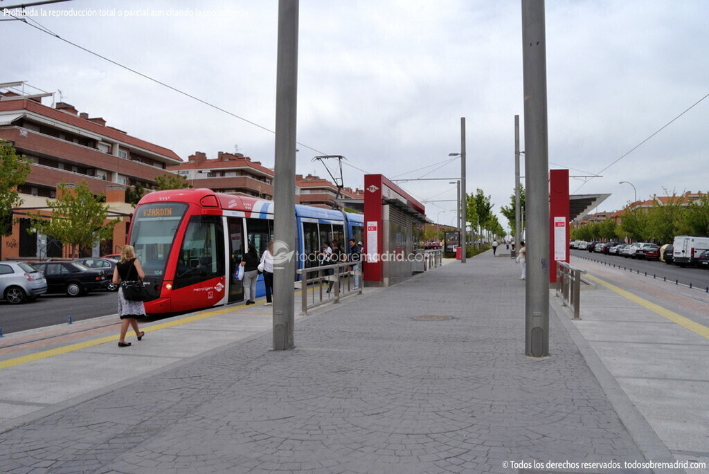 Tramway station in front of the house