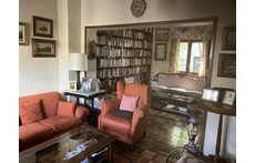 Living room with library