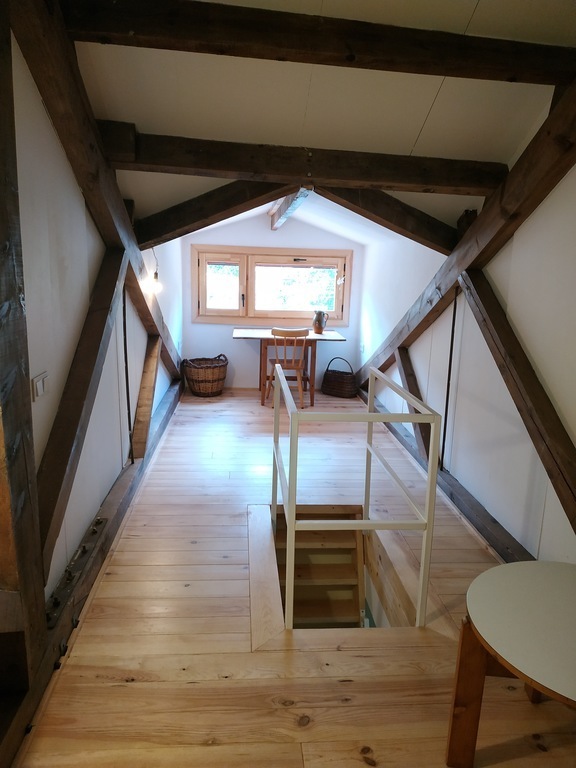 The attic of the house which you can use as an extra room with a mattress