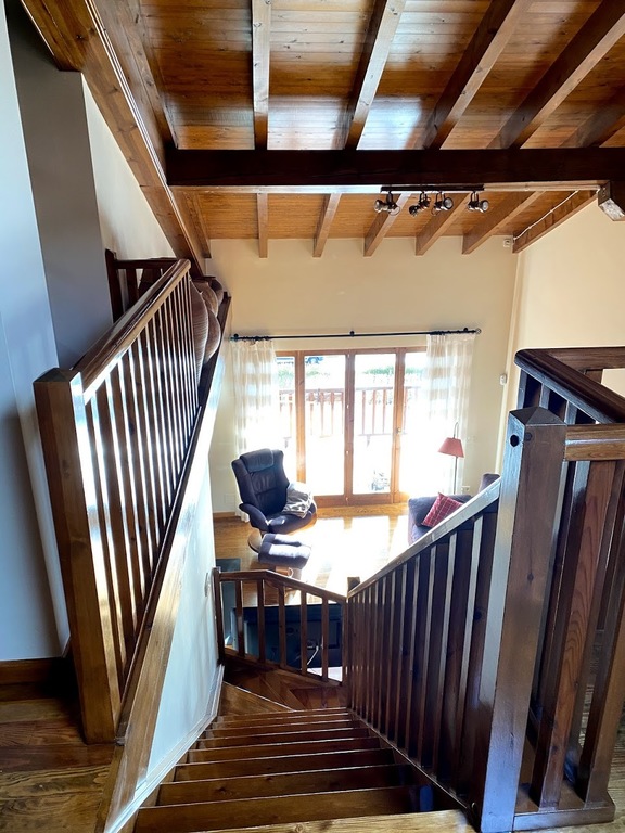 Living room from the top of the stairs