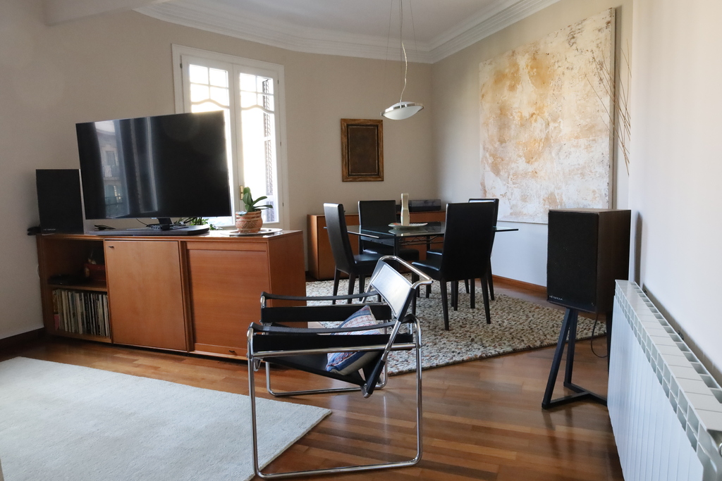 Living room and dining room