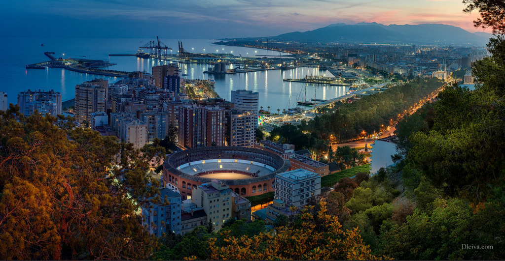 Málaga, harbour and bull ring