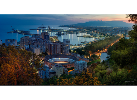 Málaga, harbour and bull ring