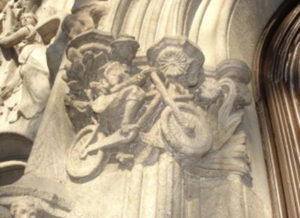 On the door of a modernist house, close home