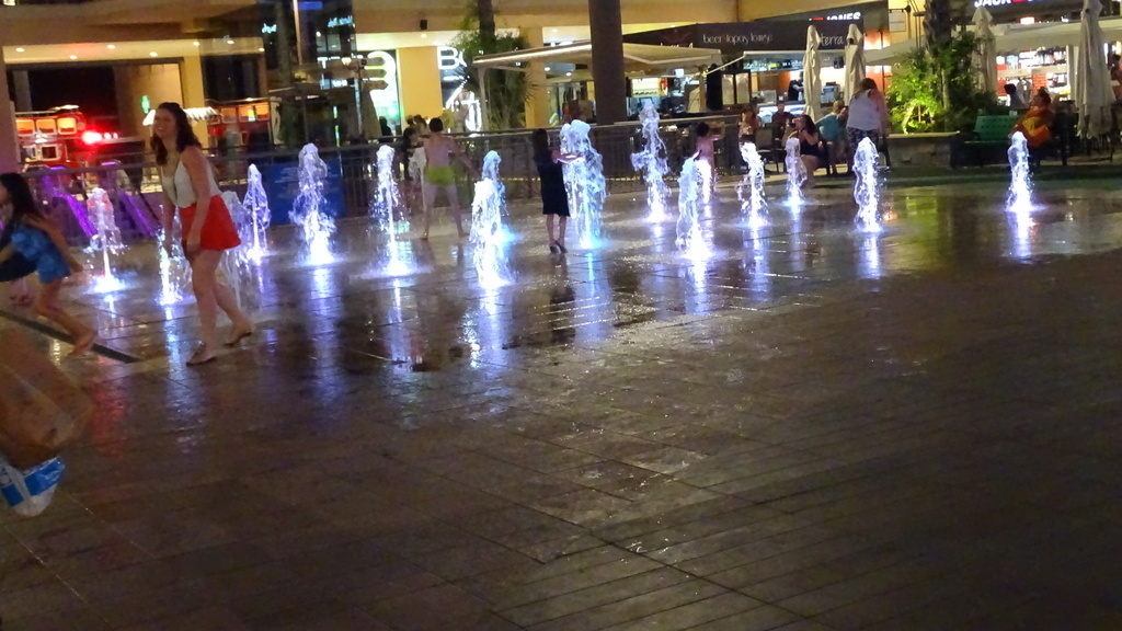 A fountain in the shopping center  to play with the water