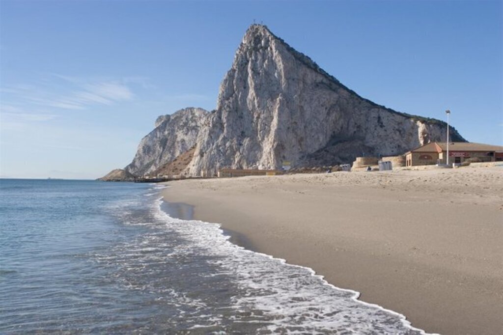 Levante beach and Rock of Gibraltar 