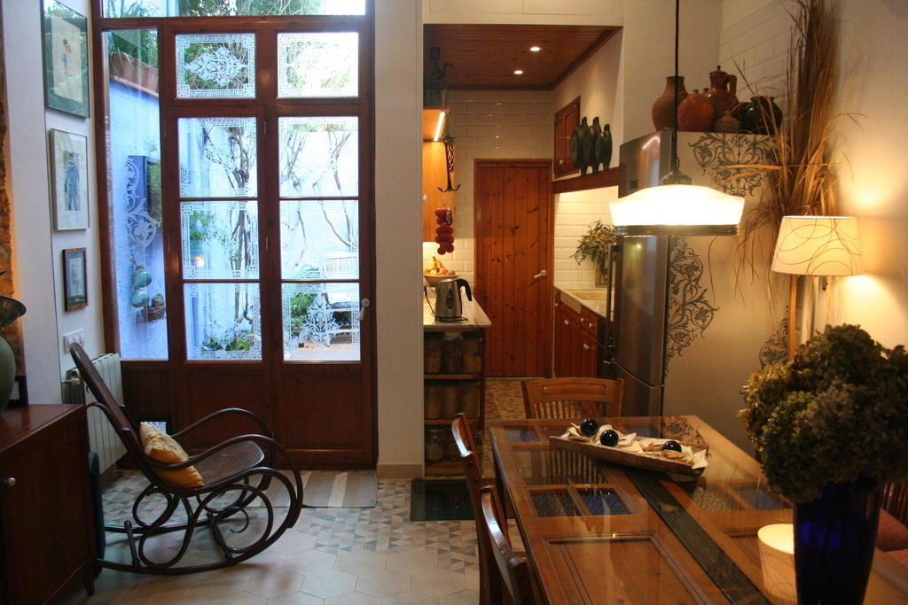 Dining room, kitchen and garden