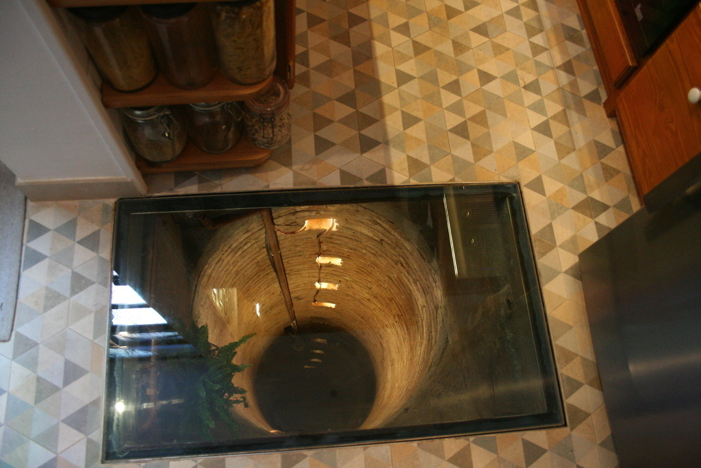 The ancient well in the kitchen, recovered to water the garden (non drinkable water).