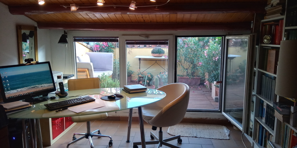 Work area view to upper terrace