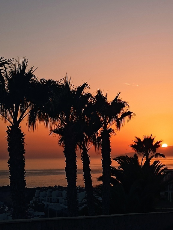 Sun set behind the island of La Gomera