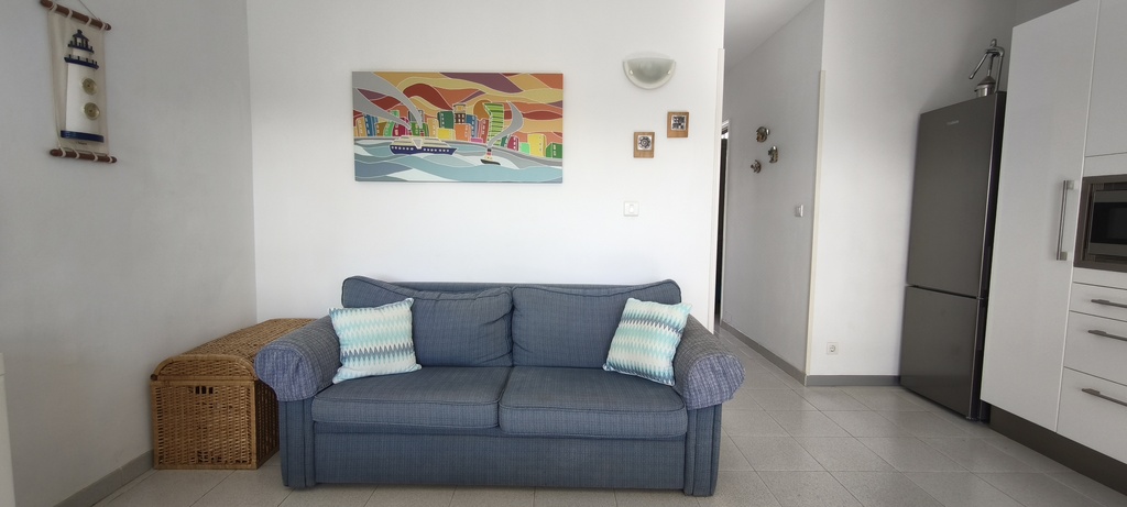 Salón luminoso con 2 sofás (1 de ellos sofá-cama)