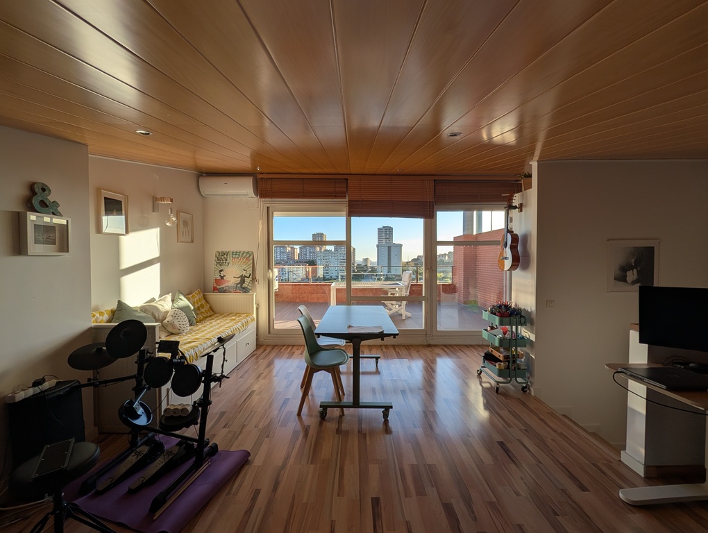 Vista desde la buhardilla hacia la terraza.