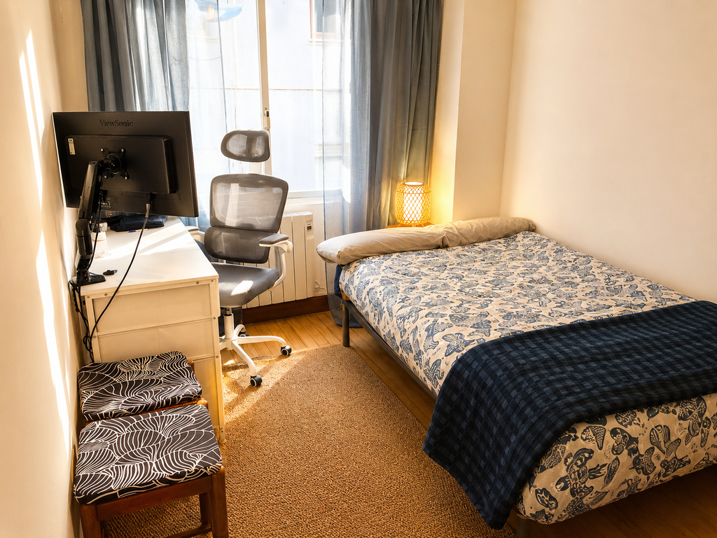 Cozy bedroom ideal for remote work