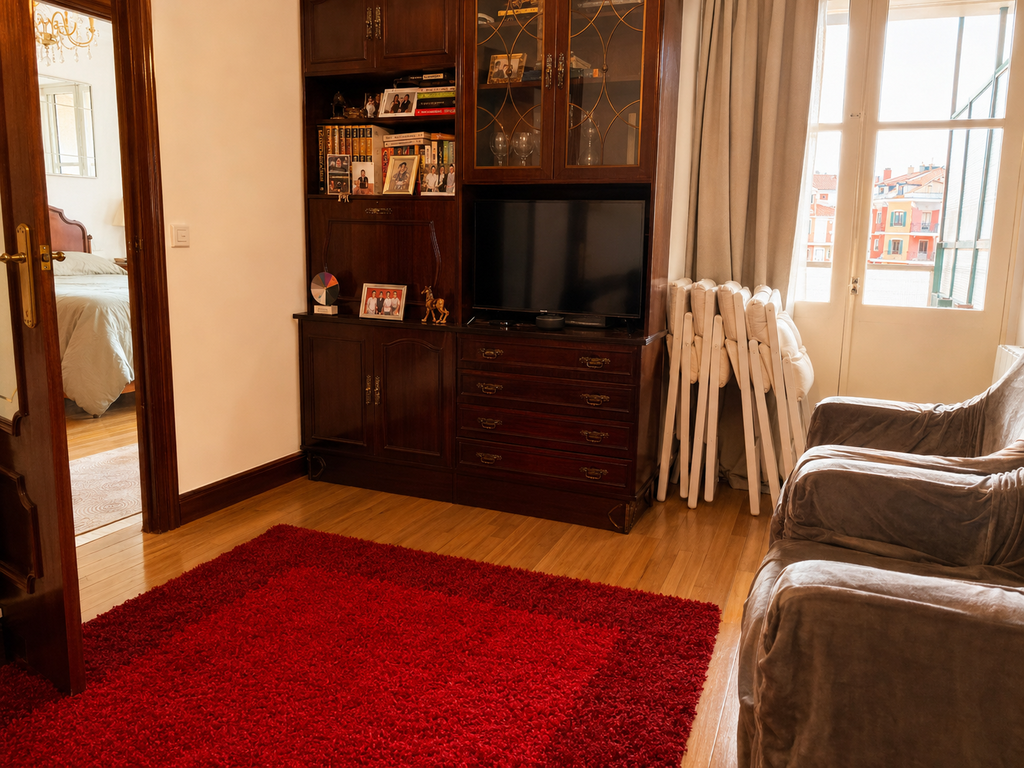TV and foldable chairs available for the living room or balcony