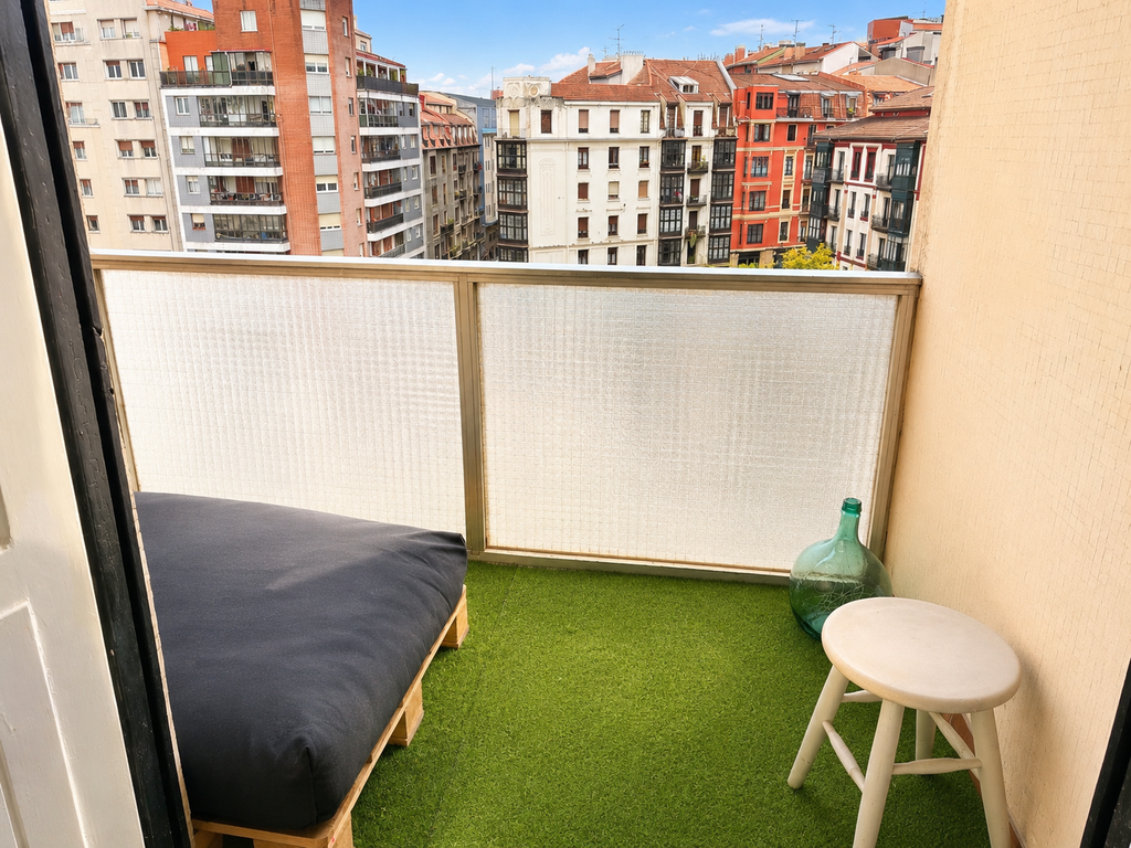 Sunny balcony corner to relax outdoors