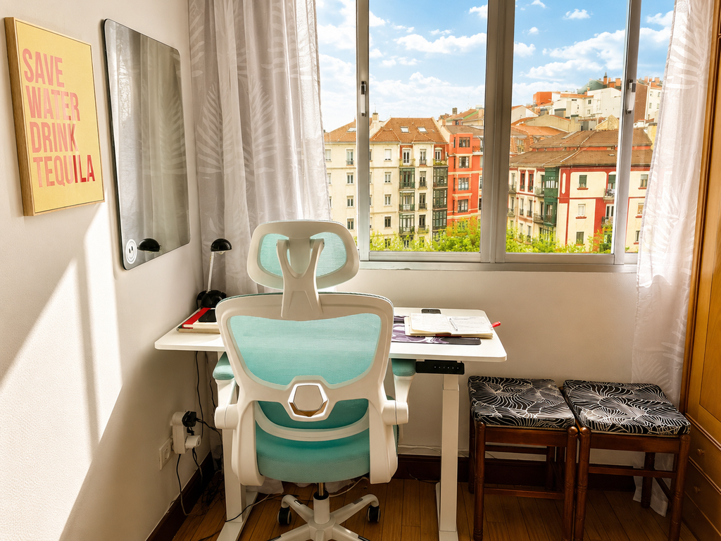 Dedicated workspace with inspiring city views