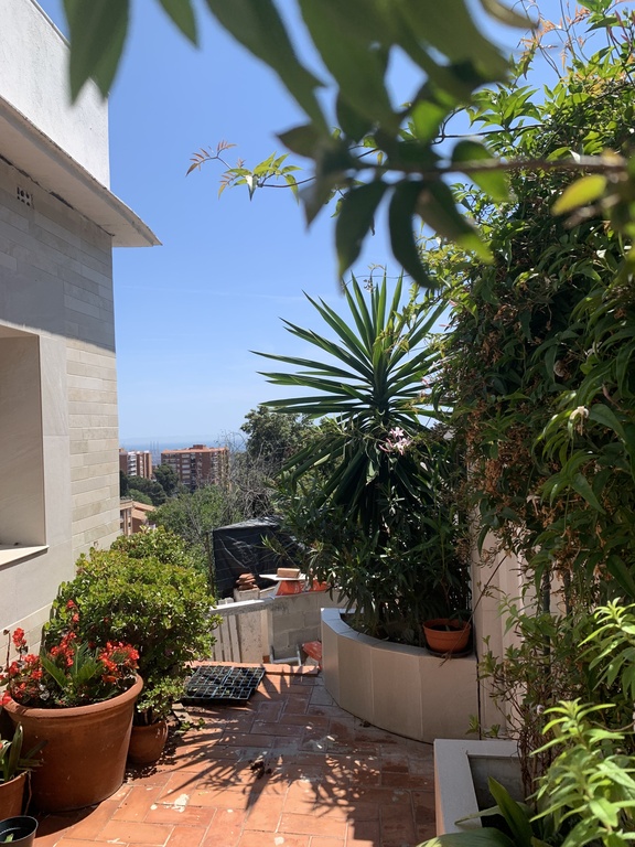 front house terrace with views to the city and sea