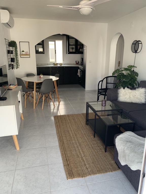 Living room and kitchen. Sofa bed for 2 people.