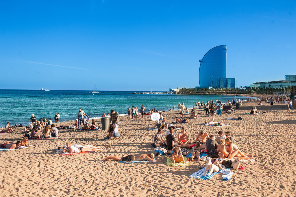 Barcelona's beach (easily reachable by metro)