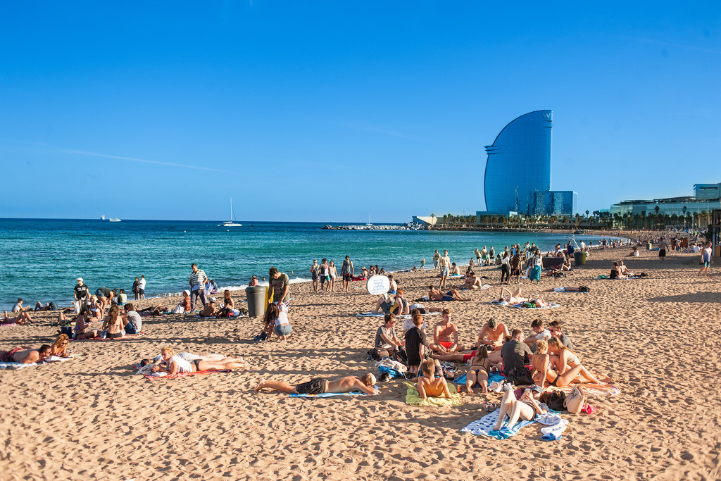 Barcelona's beach (easily reachable by metro)