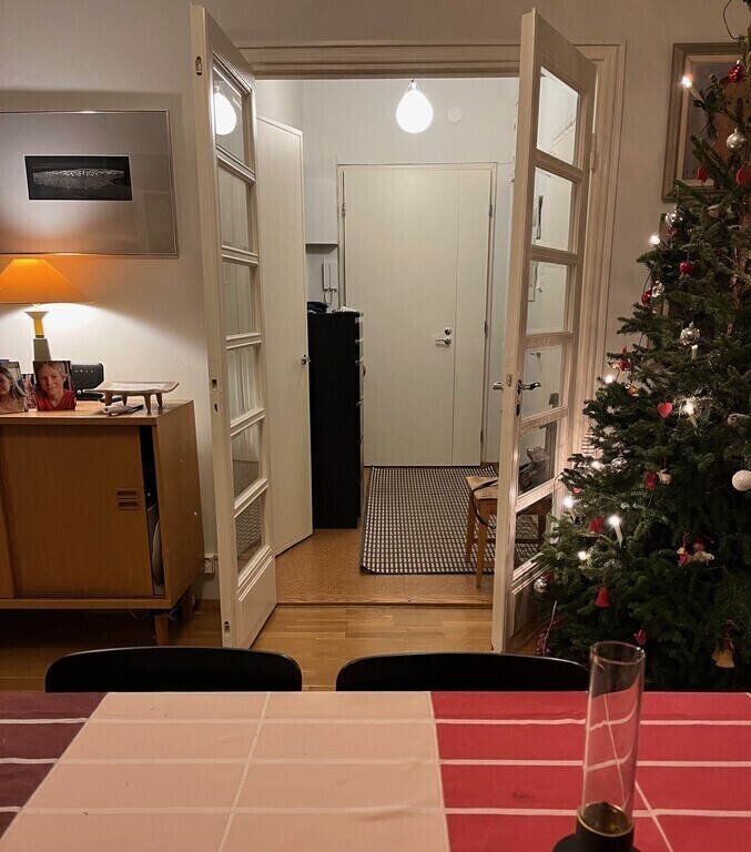 View from dining room to entrance hall