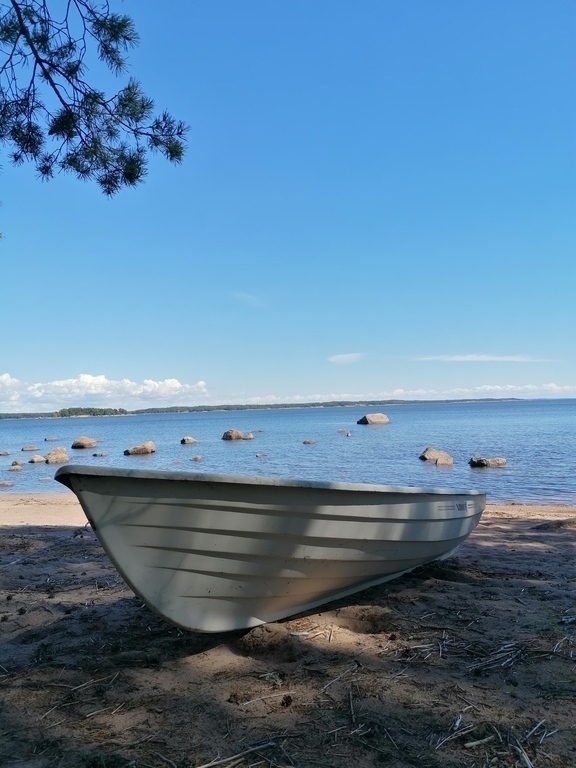 The rowing boat at the summer cottage 
