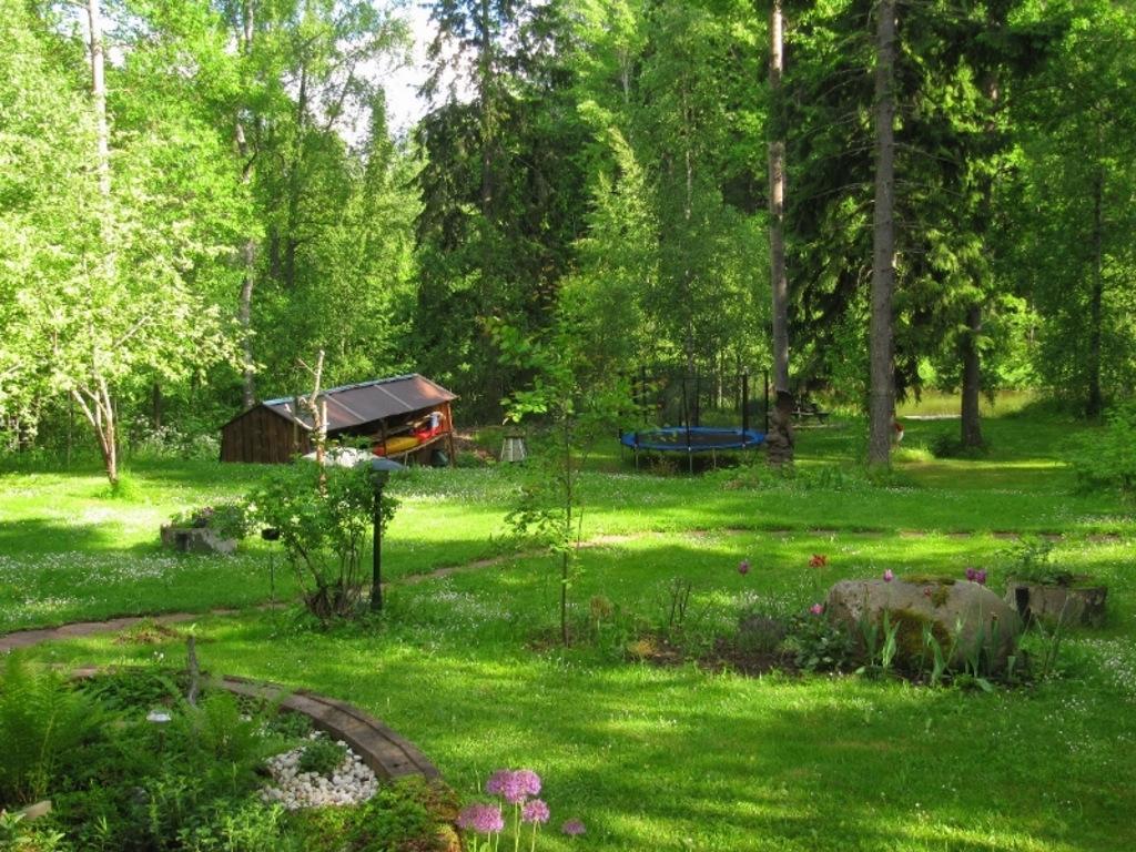 View to the garden. River down right.