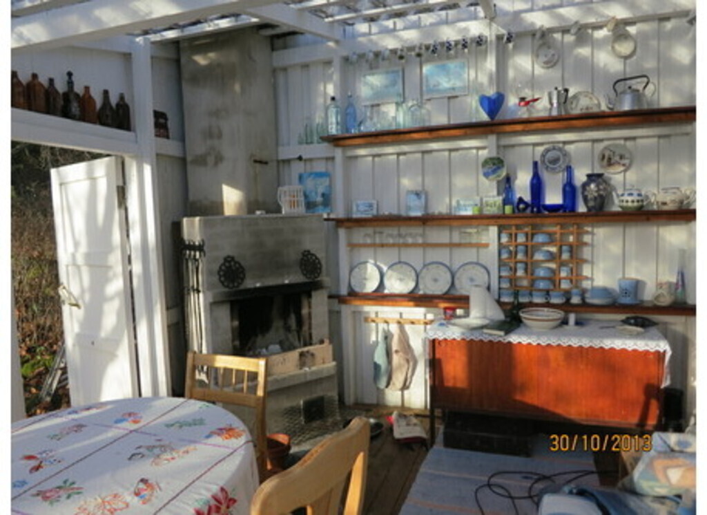 Fireplace in the sun room