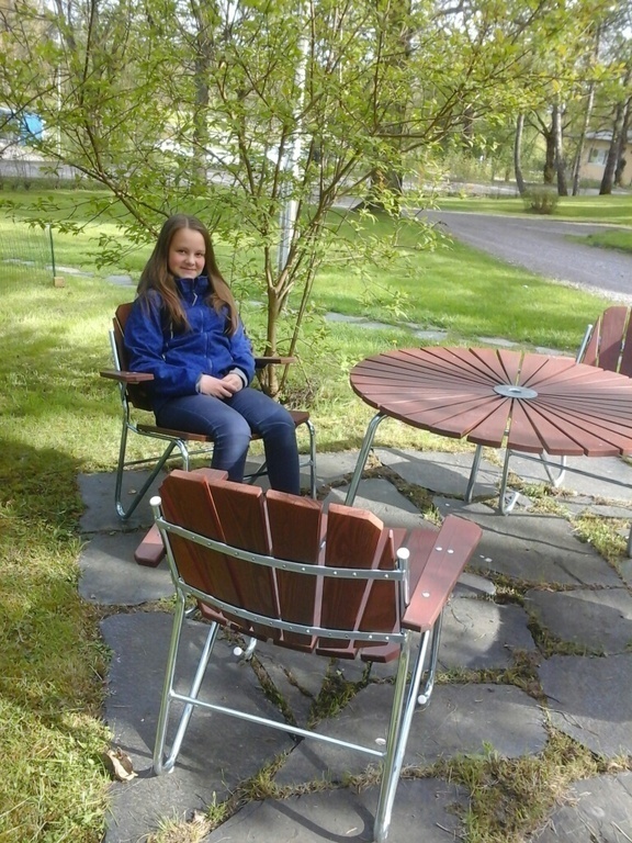 Venla in the yard of our house