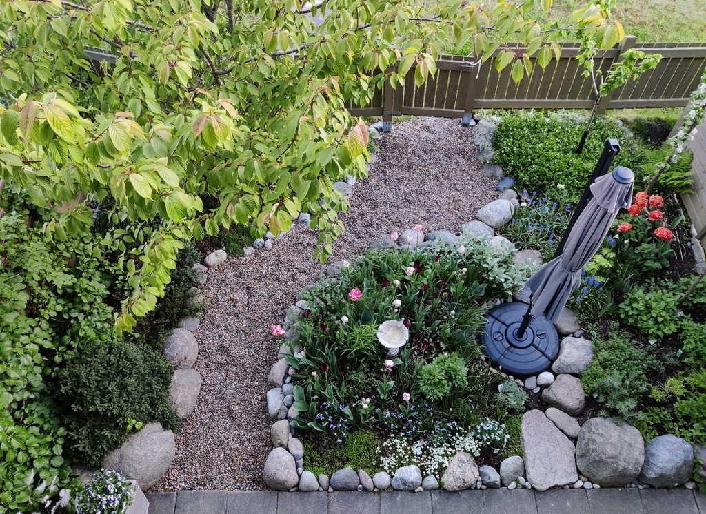 The view from balcony to the garden