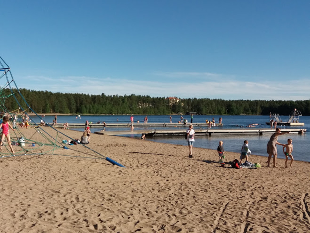 Sääksi lake with cafe, playground etc.