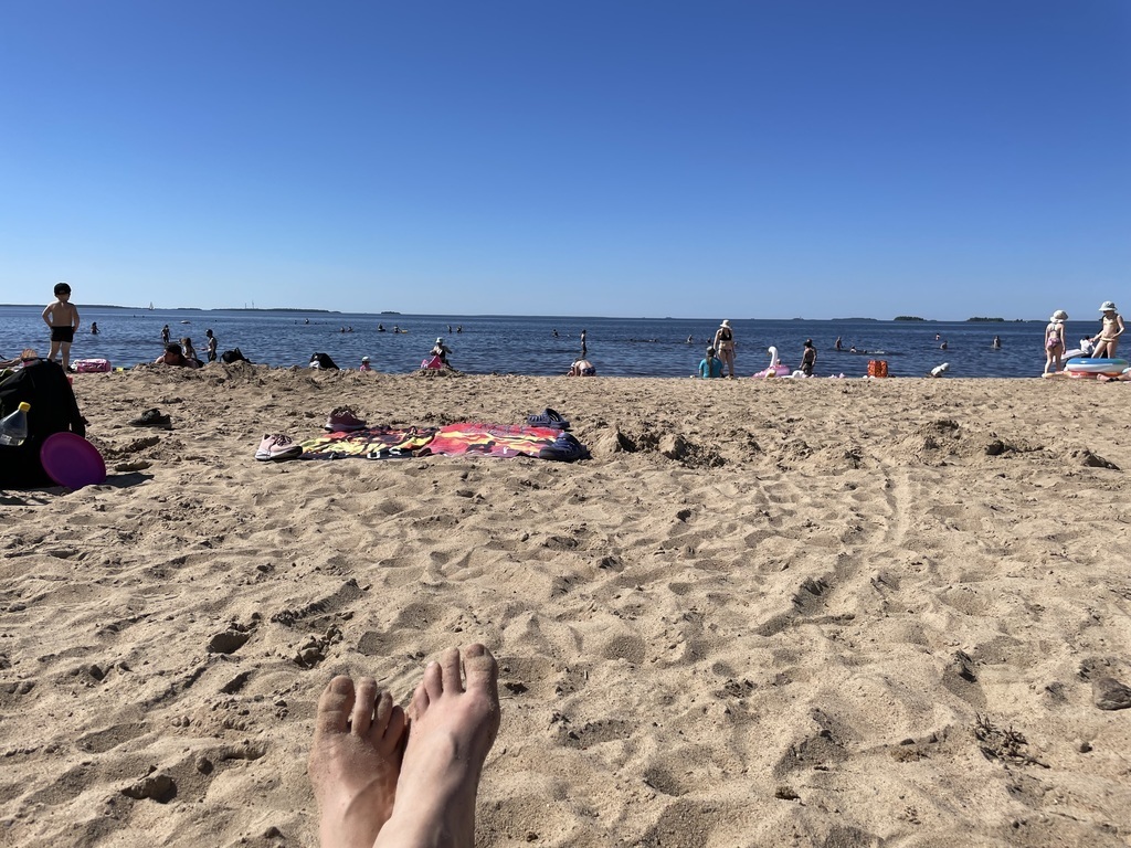 Nallikari beach during summer.