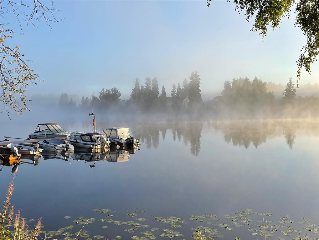 Oulujoki with morning fog.