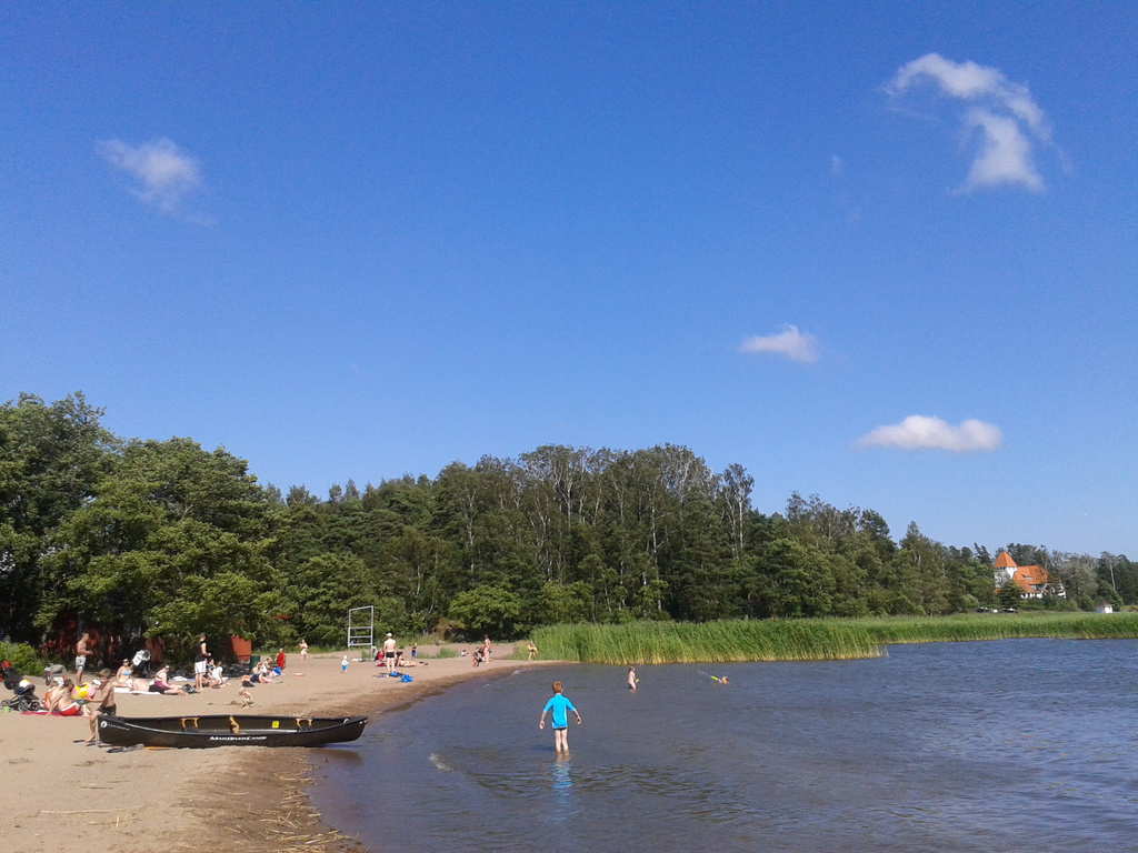 Summertime fun on a beach near our home.