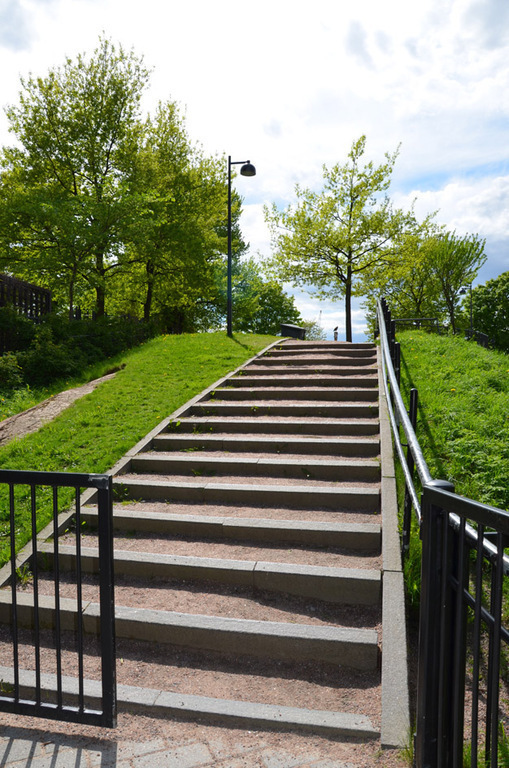 Stairs from our backyard to the park.