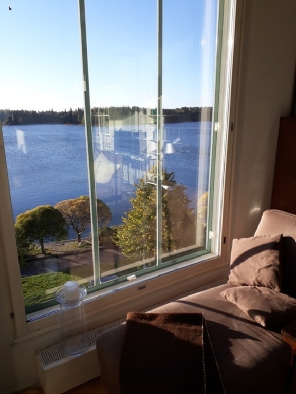 Chaise longue at the big window.