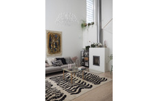 Lounge with modern fireplace