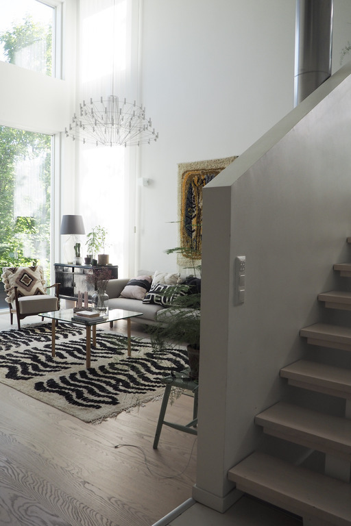 Open stairs leading upstairs and downstairs