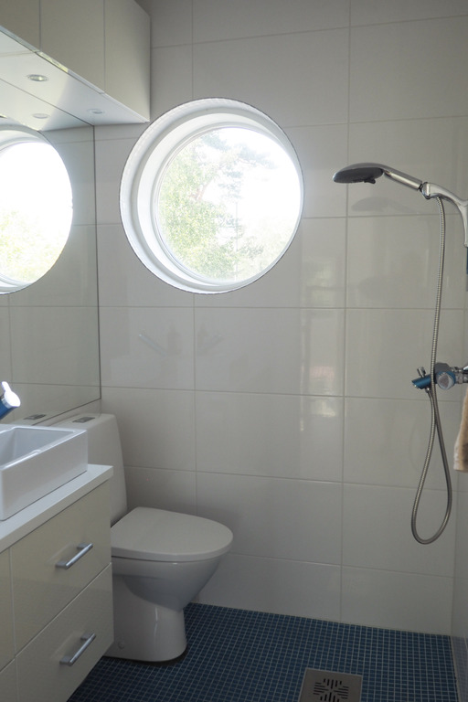 Toilet and shower upstairs