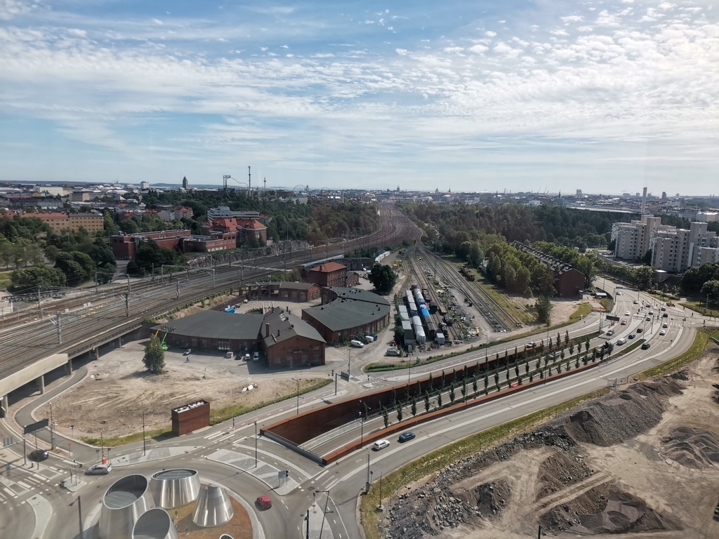 A view from shopping center Tripla in Pasila to Helsinki city center.