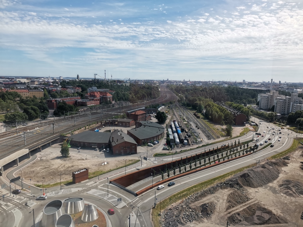 A view from shopping center Tripla in Pasila to Helsinki city center.