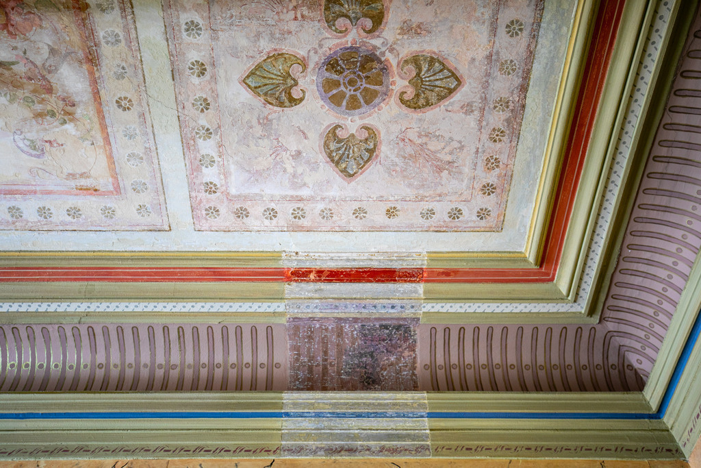 The staircase has been renovated to its former glory.