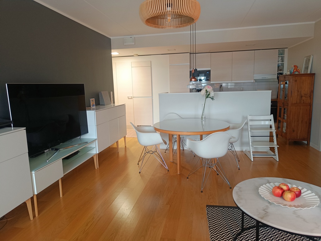 Living room and dining area