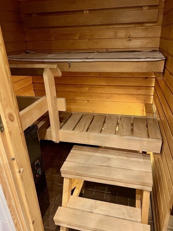 Sauna is small but nce